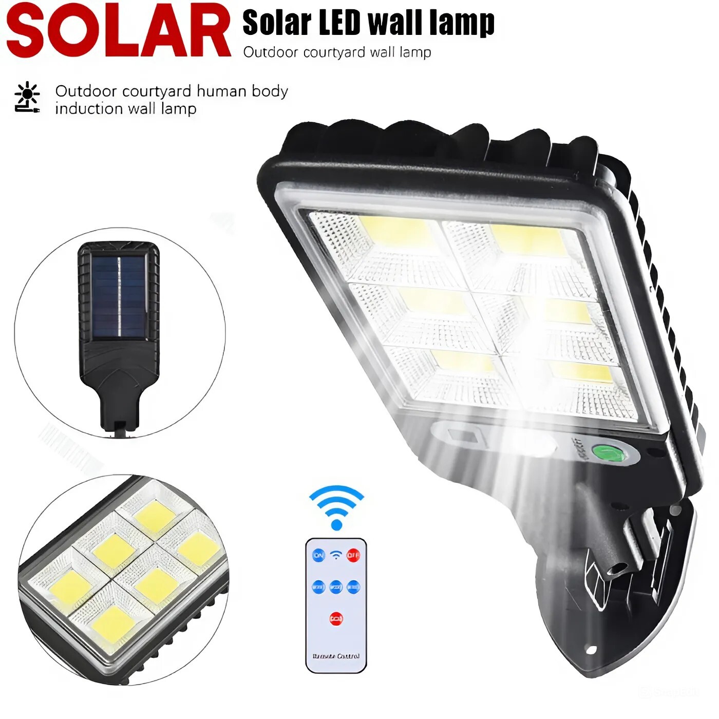 Outdoor Solar Wall Lights LED Motion Sensor Bright Flood Street Lamp 3 Modes gallery