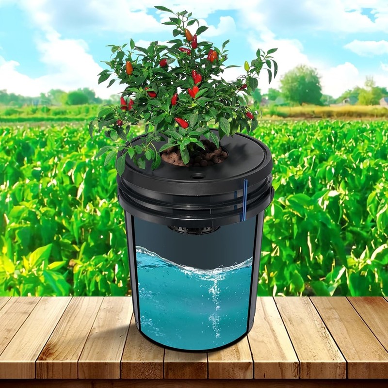 Hydroponic Growing System with 8 Buckets, 5 Gallon Deep Water Culture Kit with gallery