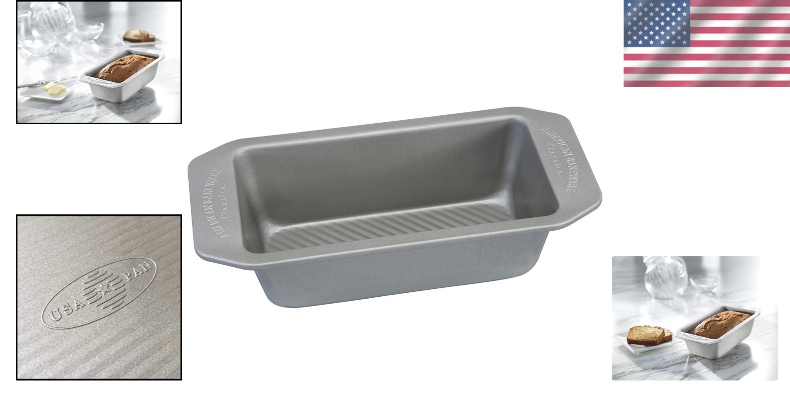 American Bakeware 1 lb Nonstick Loaf Pan - Aluminized Steel Baking Essential gallery