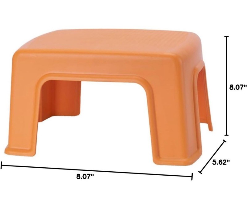 Non-Slip Footstool for Adults Stackable Household Stool Bathroom Footrest Orange gallery
