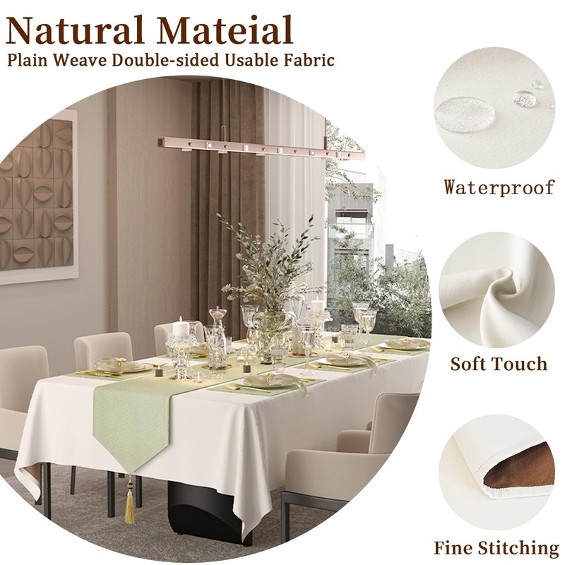 Table Cloth Rectangle Tables Decor 84''x60'' - Waterproof Plain Weave Fabric ... gallery