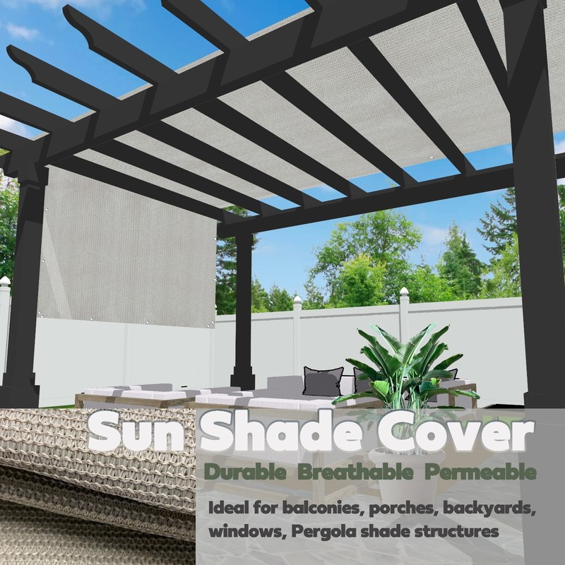 Alion Home© Awning Canopy Shade Panel Tarp Cover 90%UV Block Air Flow Mesh Smoke gallery