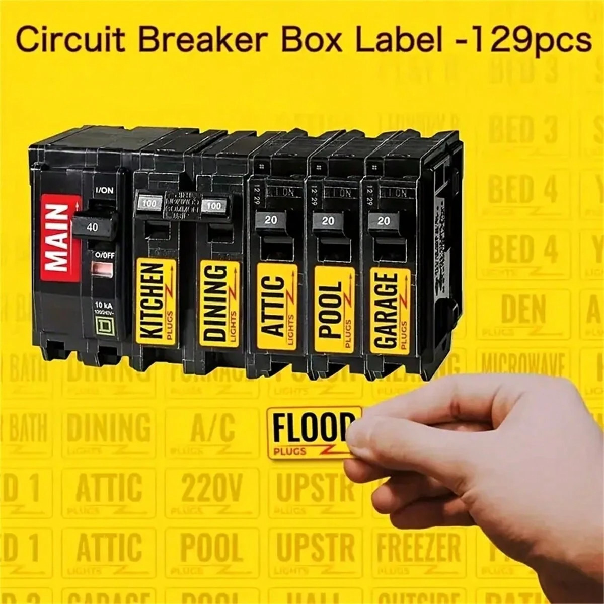 Circuit Breaker Labels 129pcs Adhesive Electric Panel Catalogue Labels Stickers gallery