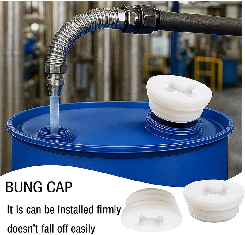 Bung Cap with 2" Thread Size, 2 Pack Poly Buttress Drum Bung, Course Thread for gallery