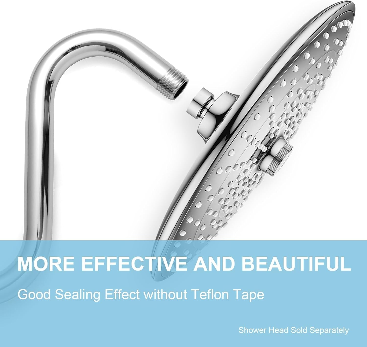 Shower Head Extension Arm 8 In, S Shaped Shower Arm with Flange High Rise Goose gallery