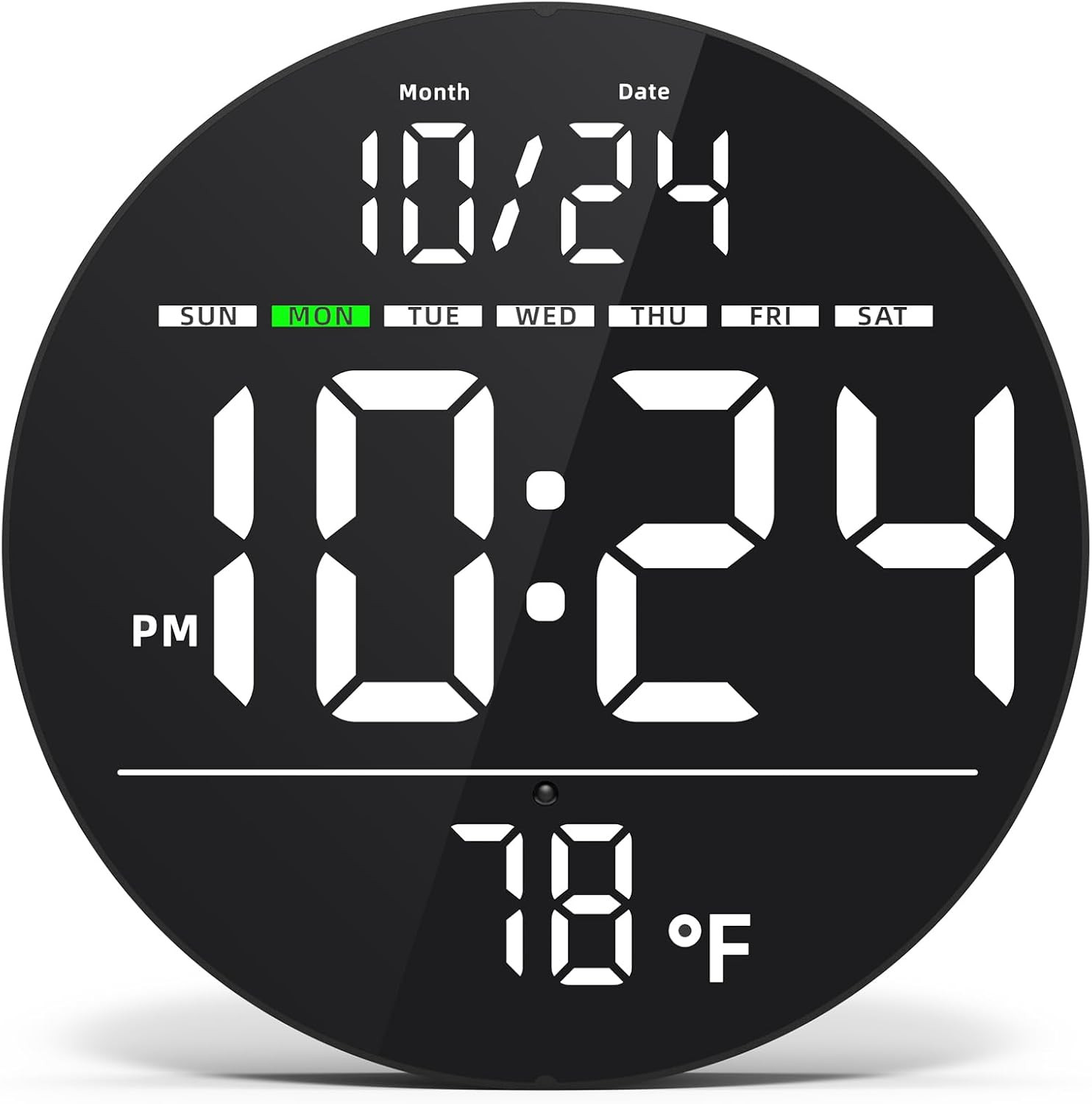 Digital Wall Clock with Large LED Display, Date, Temperature, Auto-Brightness | gallery