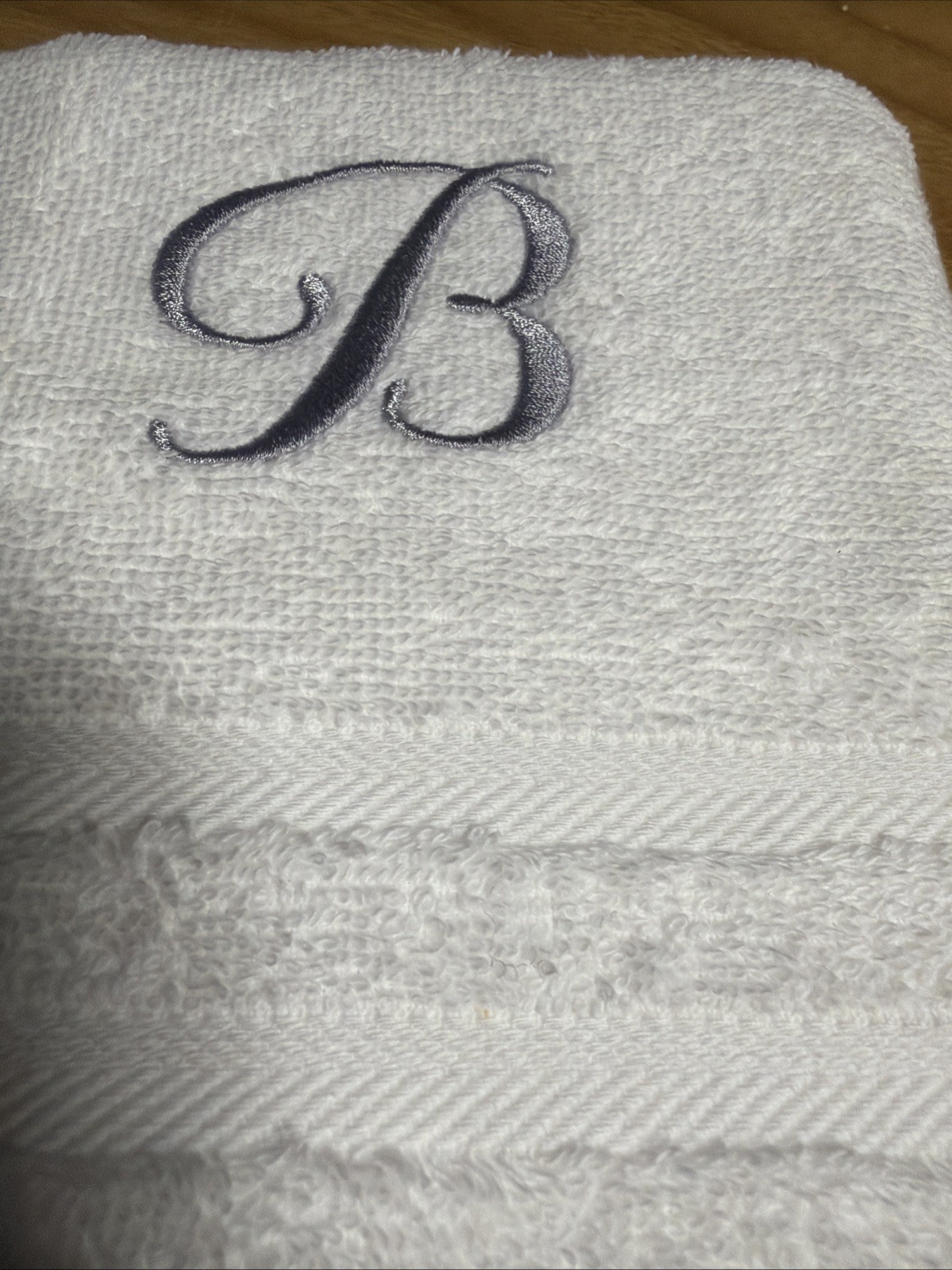 Linum Home Turkish Cotton Personalized Denzi Hand Towe, 30" x 16, "B" gallery