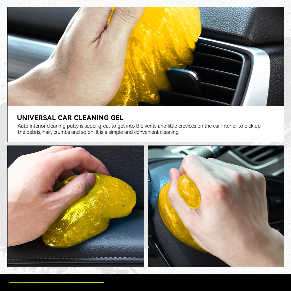 DNA Motoring Universal Car Keyboard Office Dust Sticky Cleaning Gel Jelly Yellow gallery