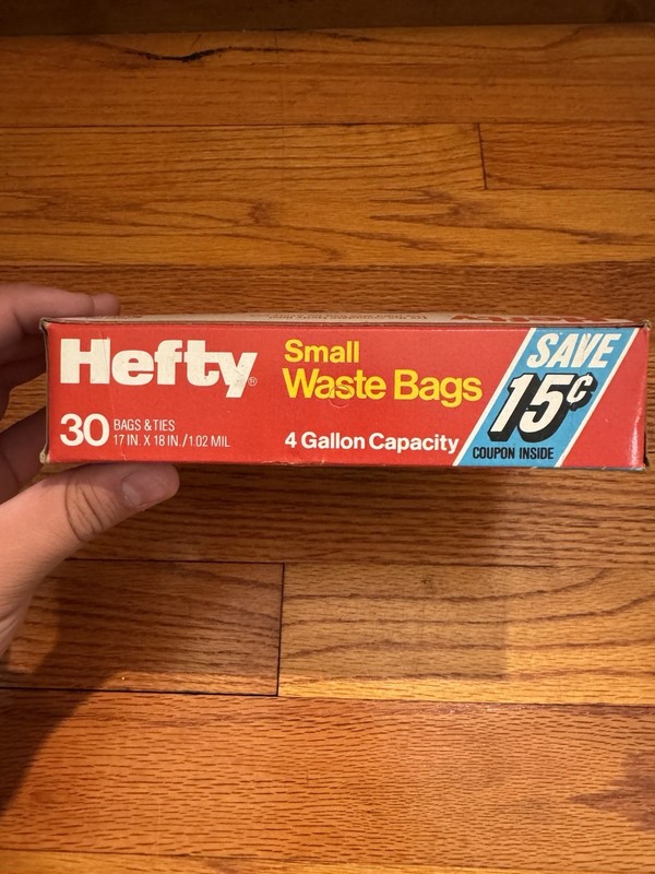 VTG 1979 Hefty Plastic All Purpose Small Waste Bags (30 Bags) Sealed NOS gallery