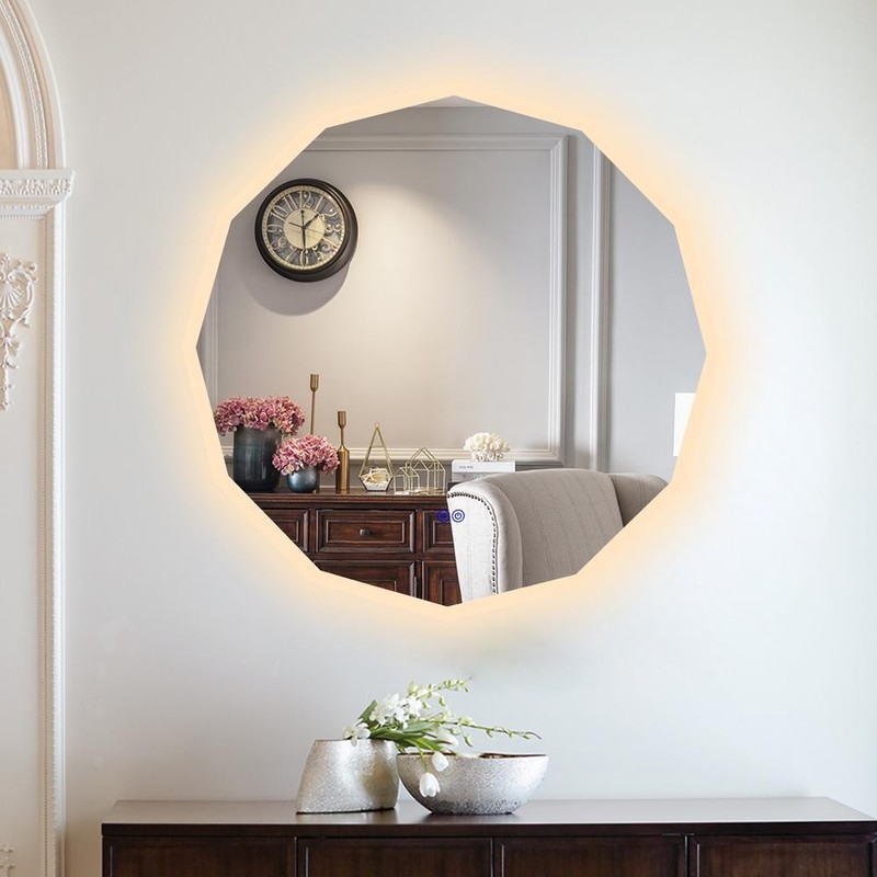 CHLOE Lighting LUMINOSITY Back Lit Dodecagon TouchScreen LED Mirror 3 Color... gallery