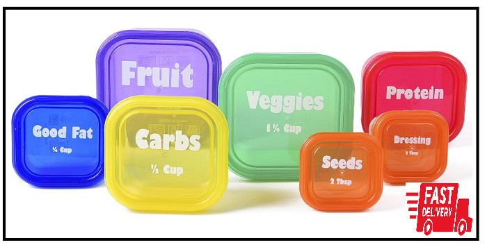 28 Pcs Fix Portion Control Containers Kit Beach Body Food Plan Diet Weight Loss gallery