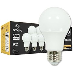 10 Pack Soft White LED Light Bulbs, 60W Equivalent,9 watts 10 Pack-3000K-800LM