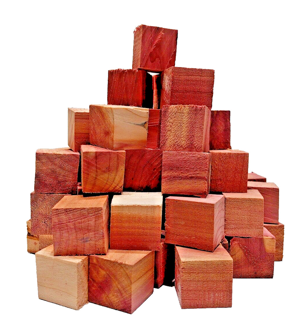 60 Aromatic Red Cedar Wood Blocks CHEMICAL FREE BUG/MOTH REPELLENT SHIPs FREE! gallery