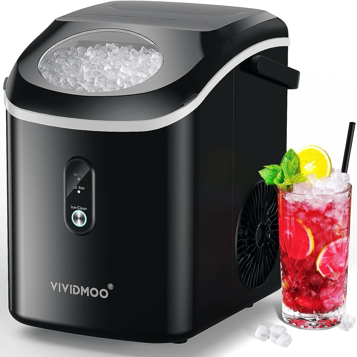 VIVIDMOO Nugget Ice Maker Countertop Sonic Pellet Ice Machine Self-Cleaning 34LB gallery