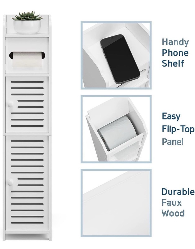 Small Bathroom Storage Cabinet for Small Spaces with Clear Knobs - A0275 gallery