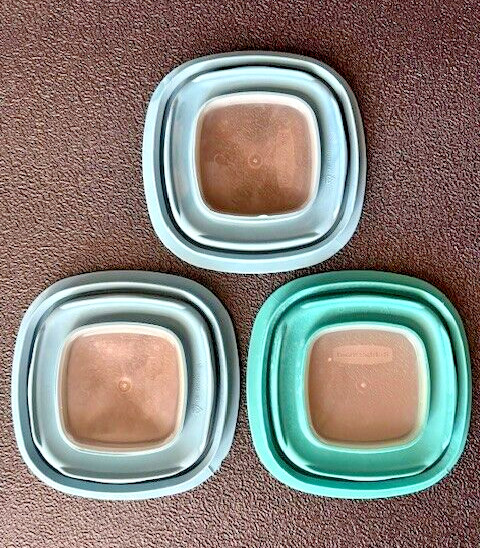 Rubbermaid Easy Store 10M1M2 Blue Square 5" Replacement Lids; Lot of 3 gallery
