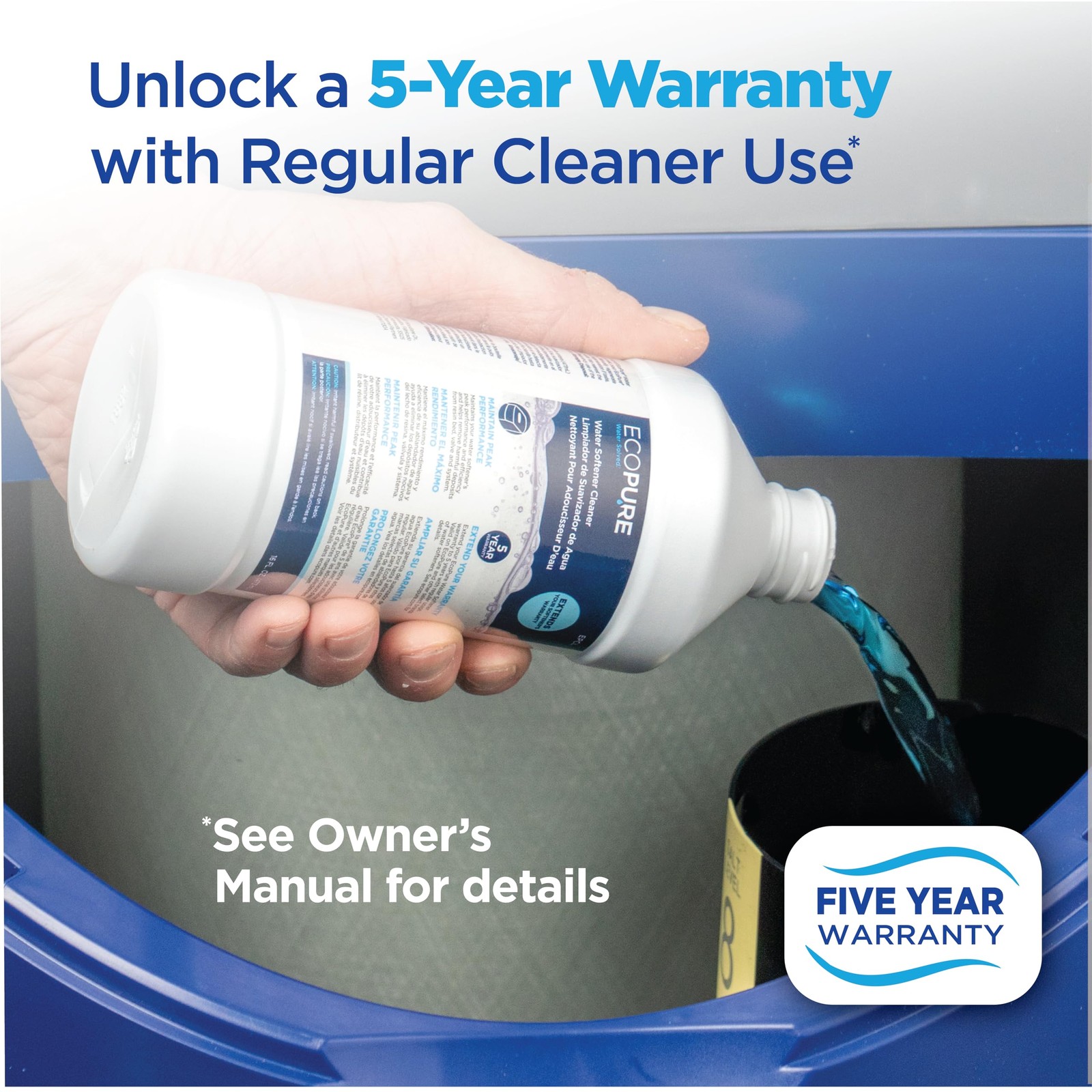 EcoPure EPCL Universal Water Softener Cleaner 16 Fl Oz (Pack of 1), Off-White gallery