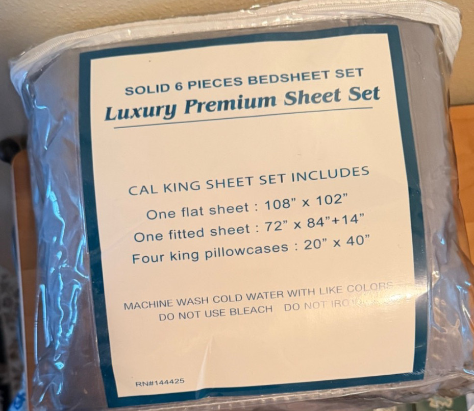 LDC LUX DECOR COLLECTION California King Sheets ~ 6 pc set gallery