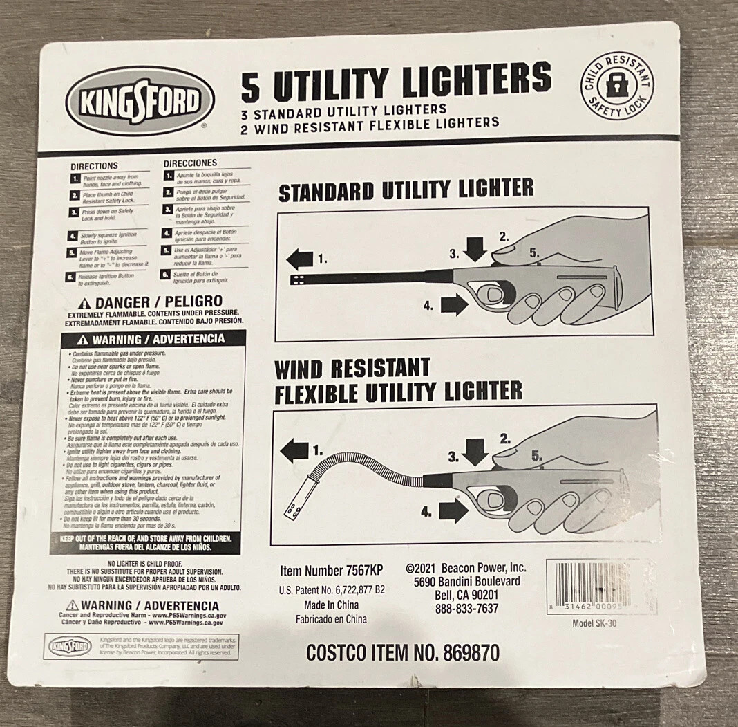 NEW Kingsford Utility Lighters 5 pc Value Pack Grill Charcoal BBQ Butane Limited gallery
