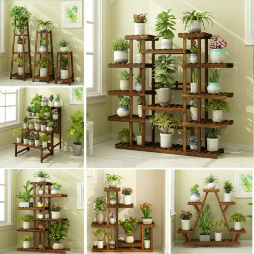 Upgraded All Types Multi Tier Plant Stand Wood Garden Shelf Herb Flower Holder gallery
