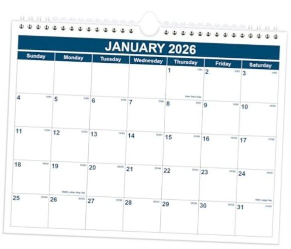 Calendar 2026-2027 - Monthly Wall Calendar from January 2026 - 8.5" x 11" Blue gallery