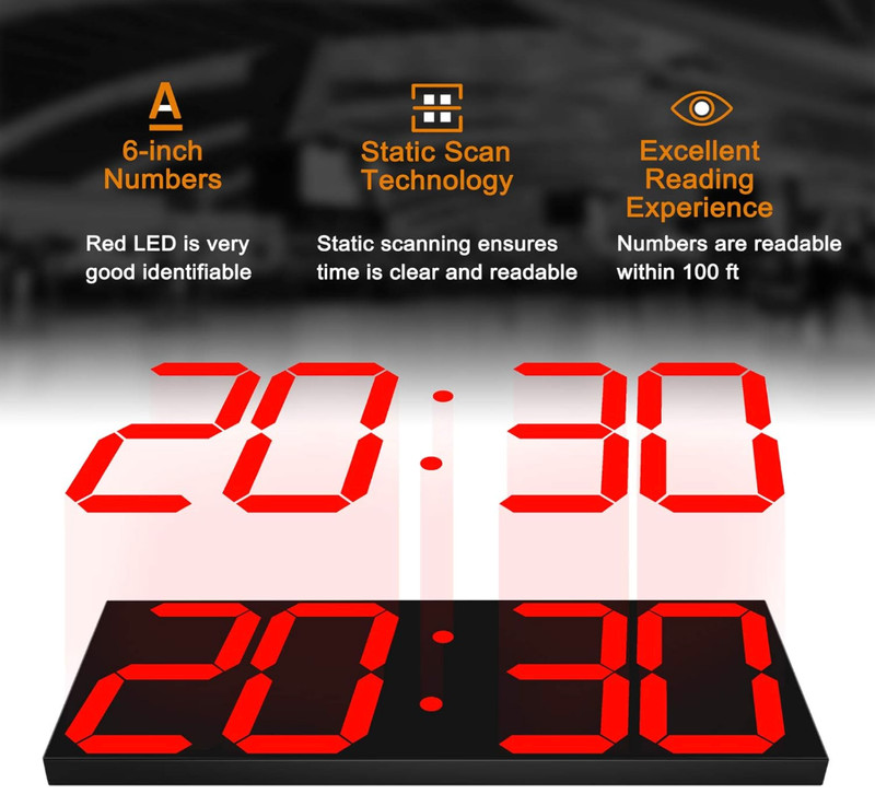 CHKOSDA Large LED Digital Wall Clock Remote Timer Thermometer 6" Display NIB gallery