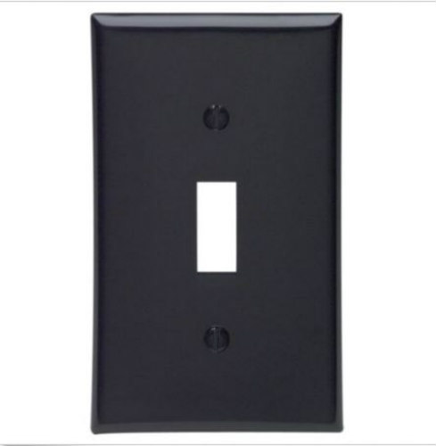 LEVITON 1-Gang Toggle Device Light Switch WALL PLATE Ebony Black NEW 80701-E gallery