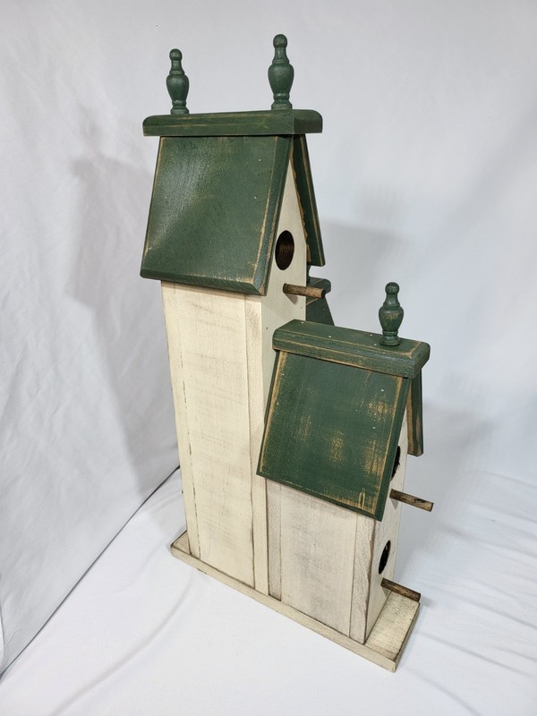 Large Green Victorian Birdhouse - Country Cottage Indoor Outdoor Distressed gallery