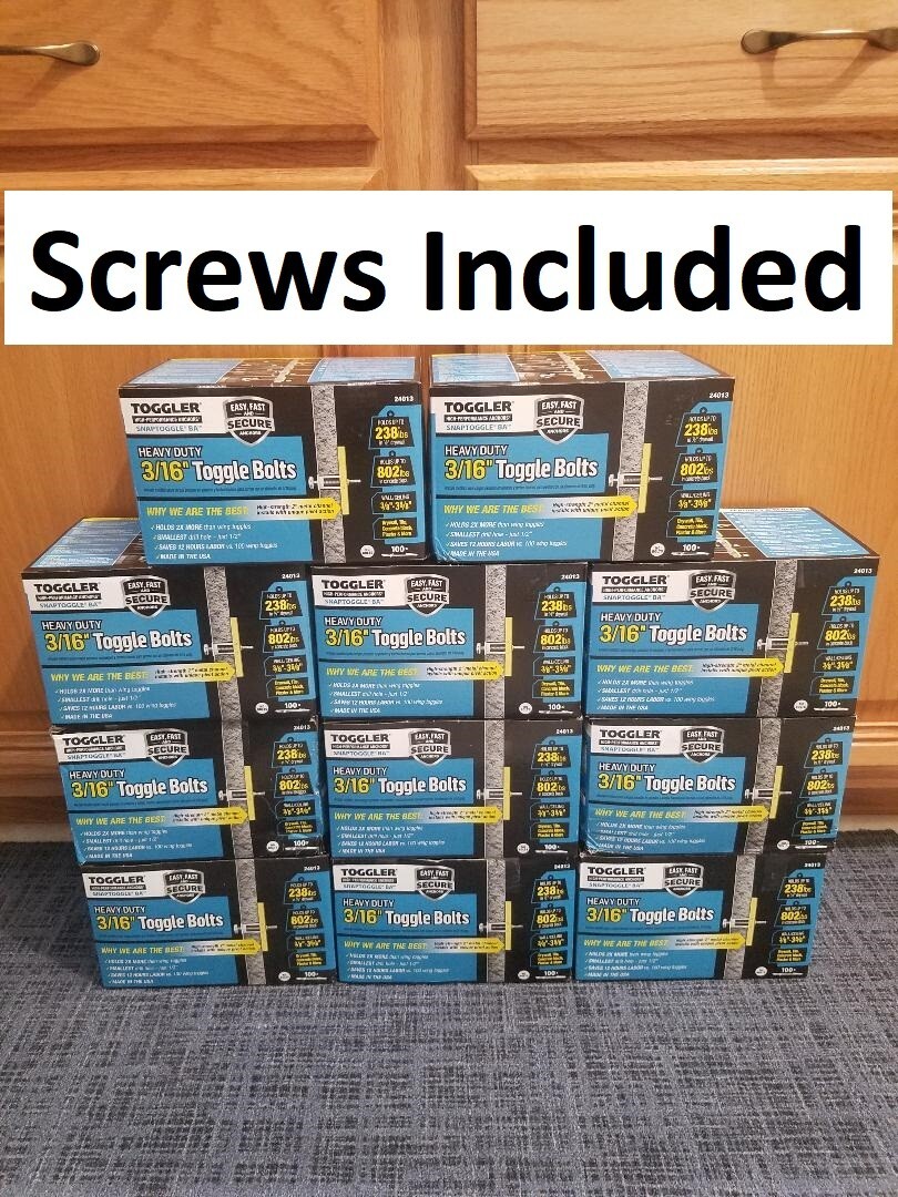 100 Toggler SnapToggle Bolts w/ 3" Screws HD 3/16" Ceiling Wall Anchors 24013 gallery