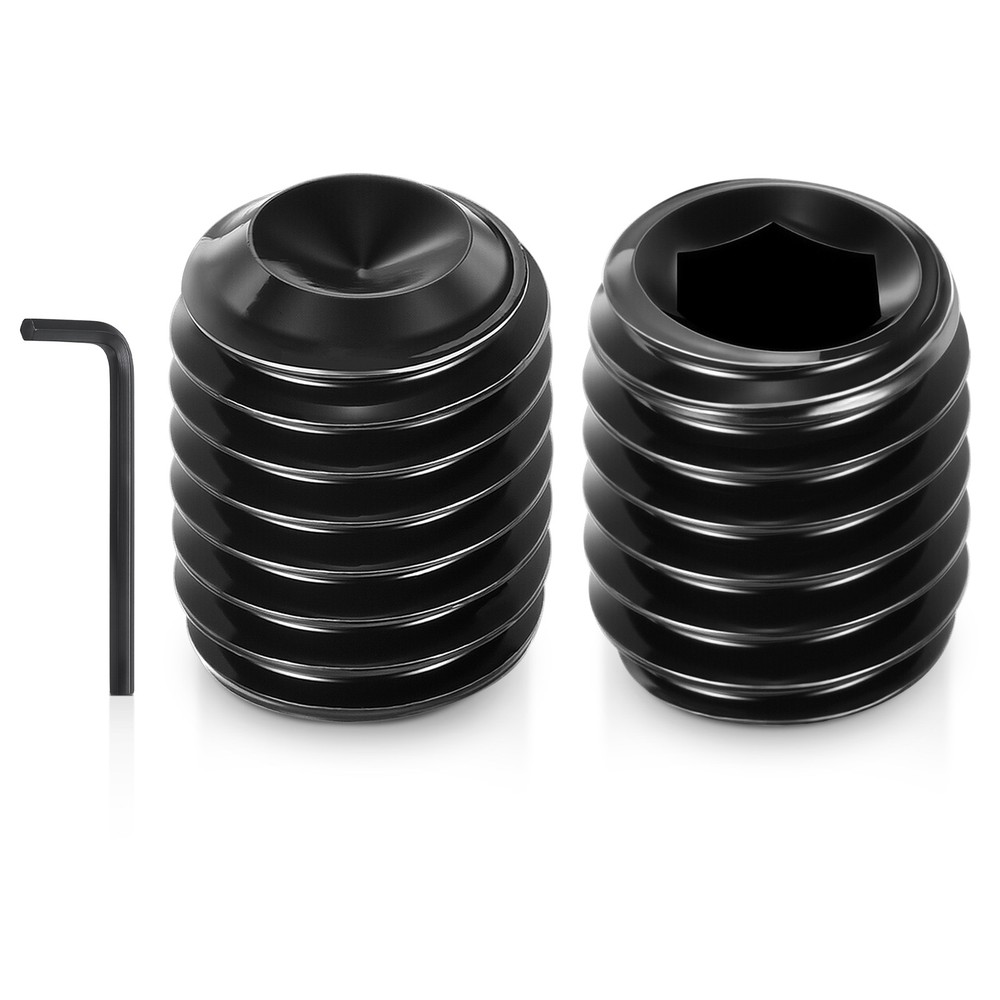 80Pcs Cup Point Socket Set Screws - [M5-0.8x6] Carbon Steel, Black