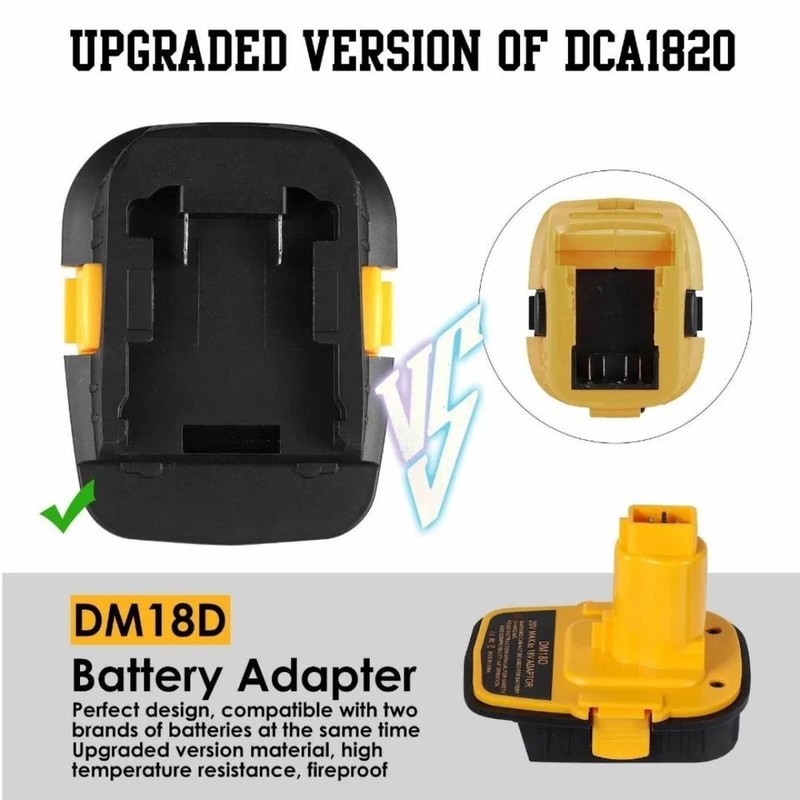 1 Pc Battery Adapter with USB Compatible with Dewalt 20V Battery,20V to 18V gallery