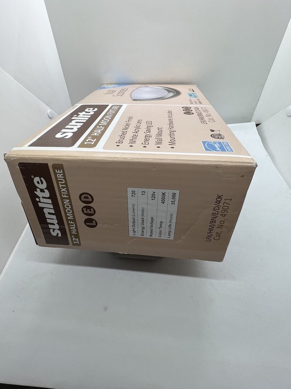 Sunlite 12" Half Moon Dimmable LED 49071 White Acrylic Lens Energy Star gallery