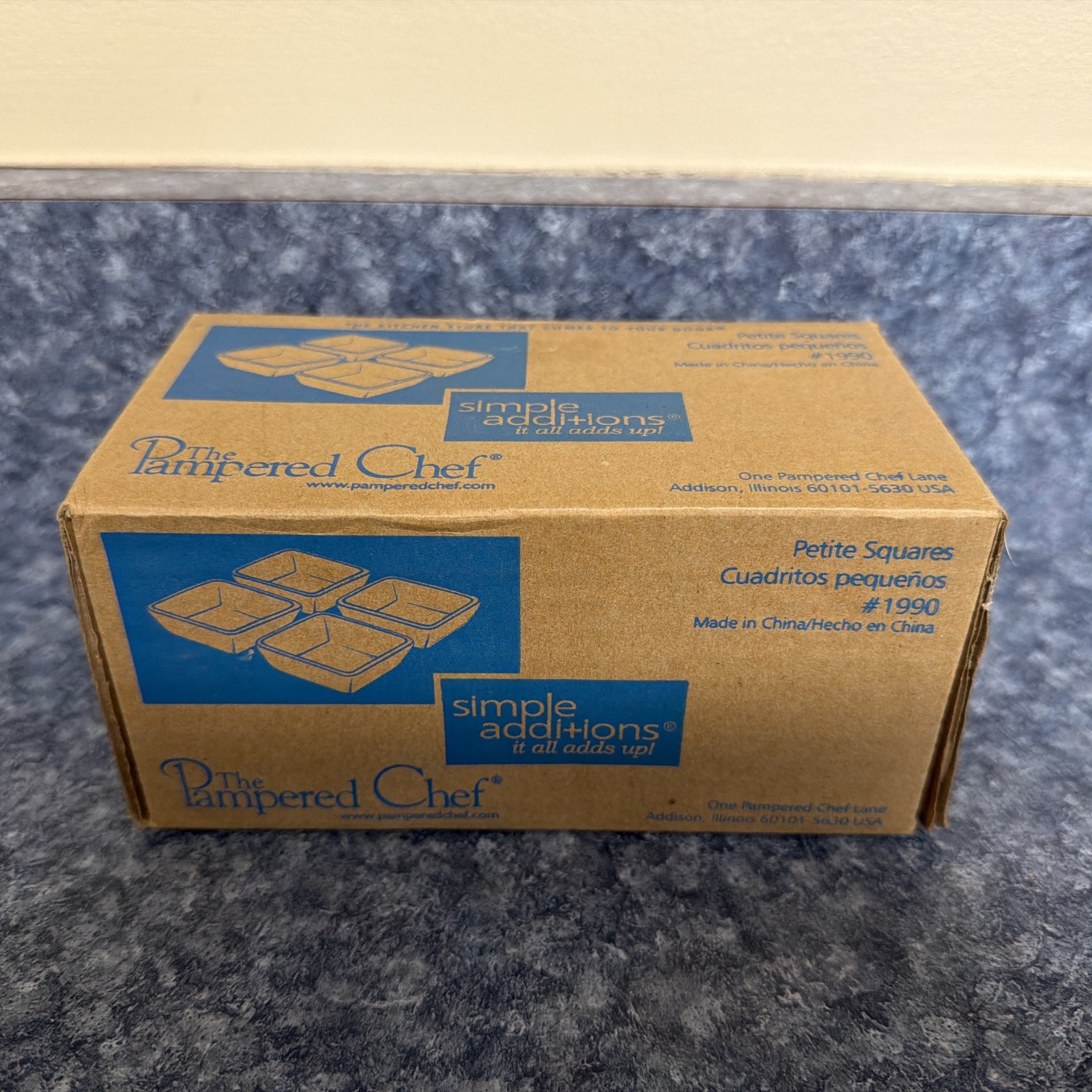 Pampered Chef Simple Additions Petite Squares #1990 White 2 1/2" Set of 4 gallery