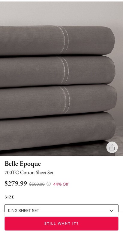 Belle Epoque 700 TC Thread Count, King Sheet Set, Frost Grey 100% Combed Cotton gallery