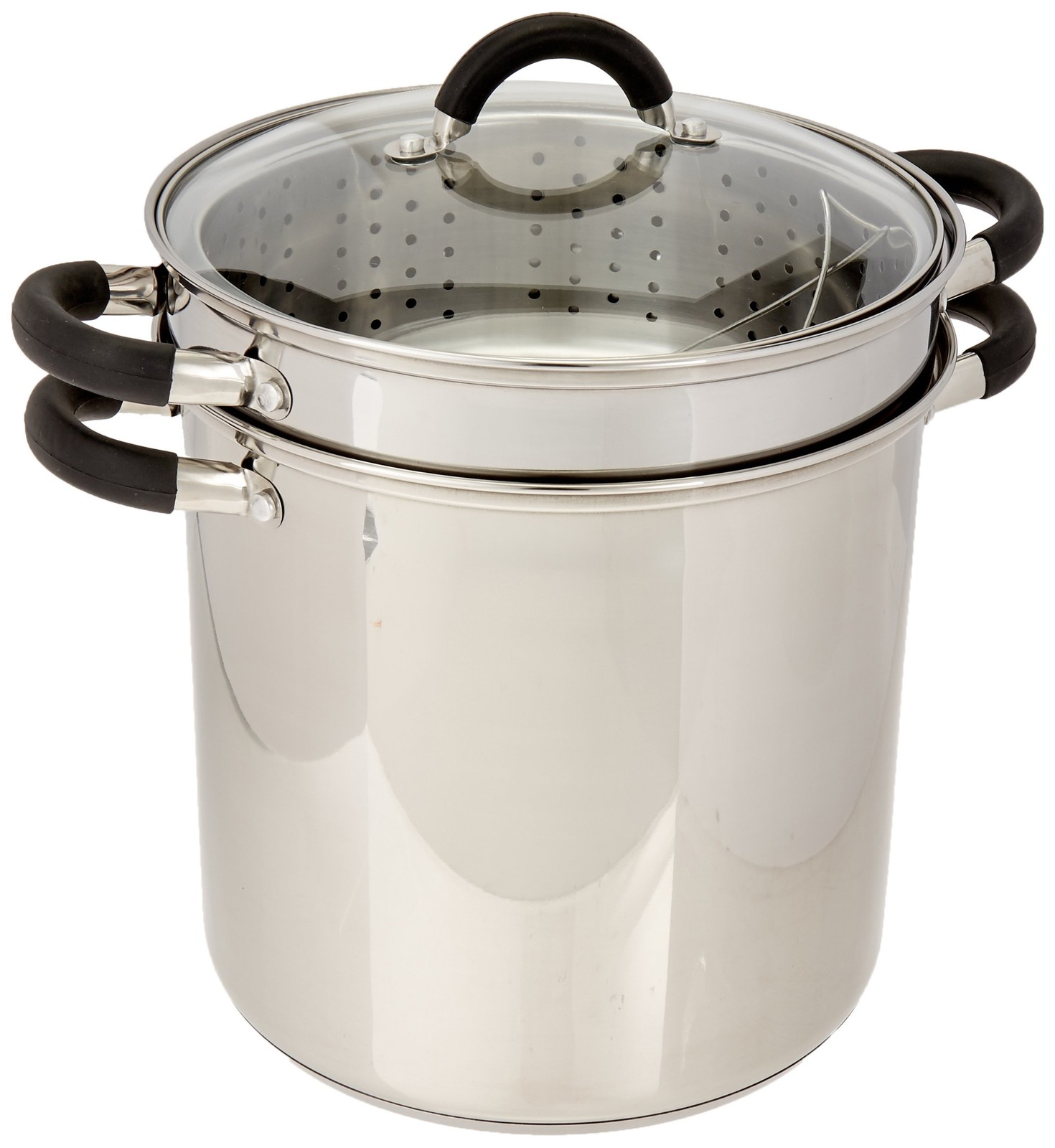 Excelsteel 12 Qt Multifunction Stainless Steel Pasta Cooker Encapsulated Base gallery