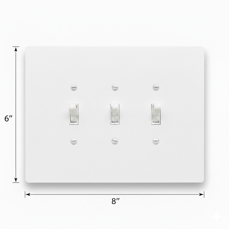 6"x8" Oversize Toggle Light Switch Cover, Large Wall Plate, 3-Gang, White gallery