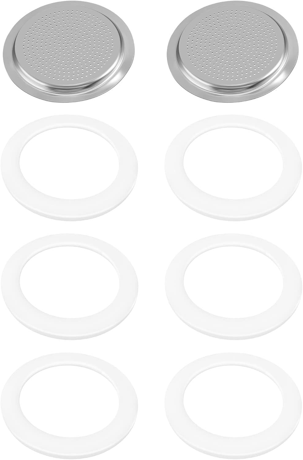 6 Pieces Moka Pot Replacement Cup Gasket with 2 Pcs Stainless Filter Silicone... gallery