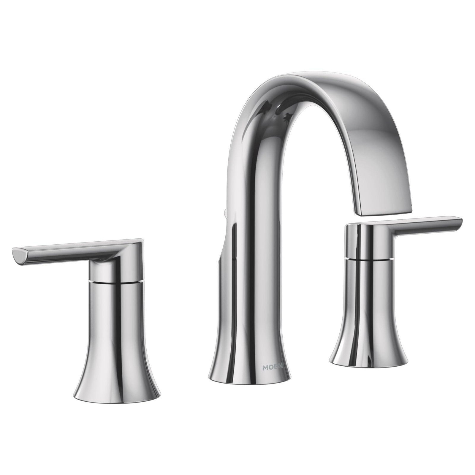 Moen Doux Chrome TwoHandle Modern Widespread Lever Handle Bathroom Faucet Trim gallery