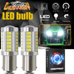 2 Bright LED headlight bulbs for Deere E130 E140 E150 E160 E170 E180 6000K 1156