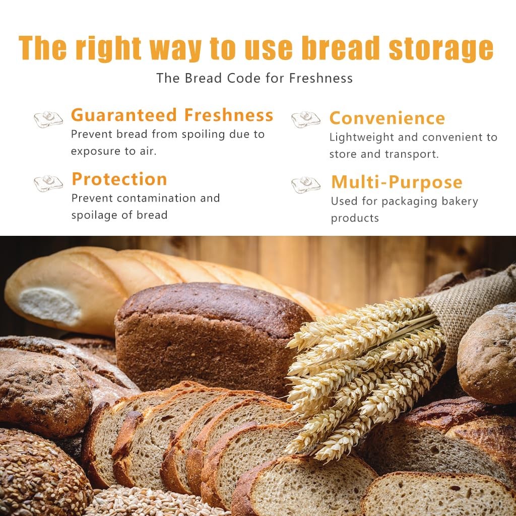 75Pcs Plastic Bread Bags for Homemade Bread and 90 Ties, 18 x 8 x 4 Inch Reusabl gallery
