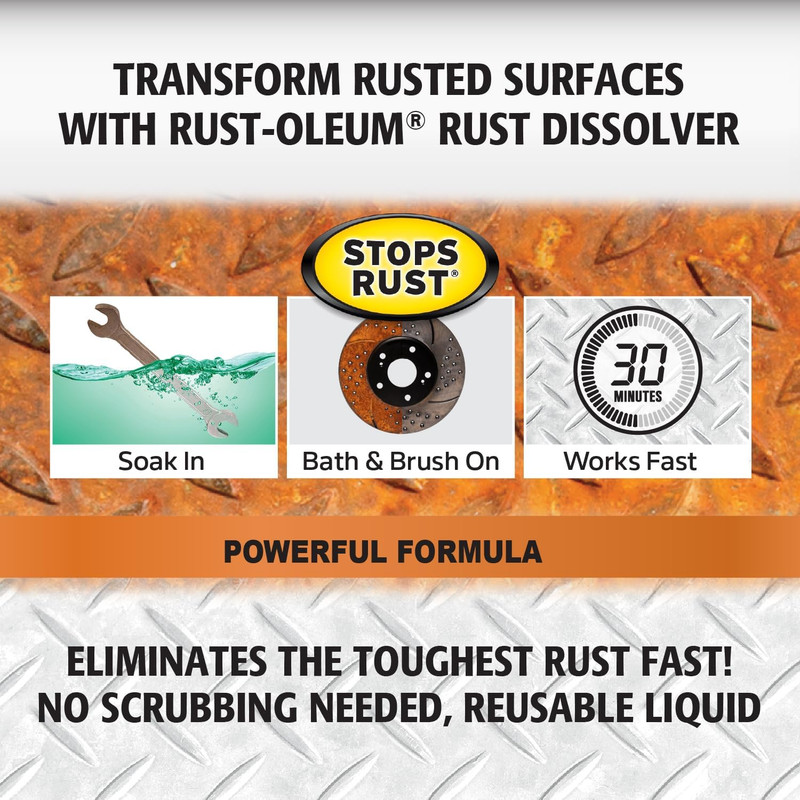 Rust-Oleum Rust Dissolver Soak & Bath | Heavy-Duty Corrosion Remover for Metal T gallery