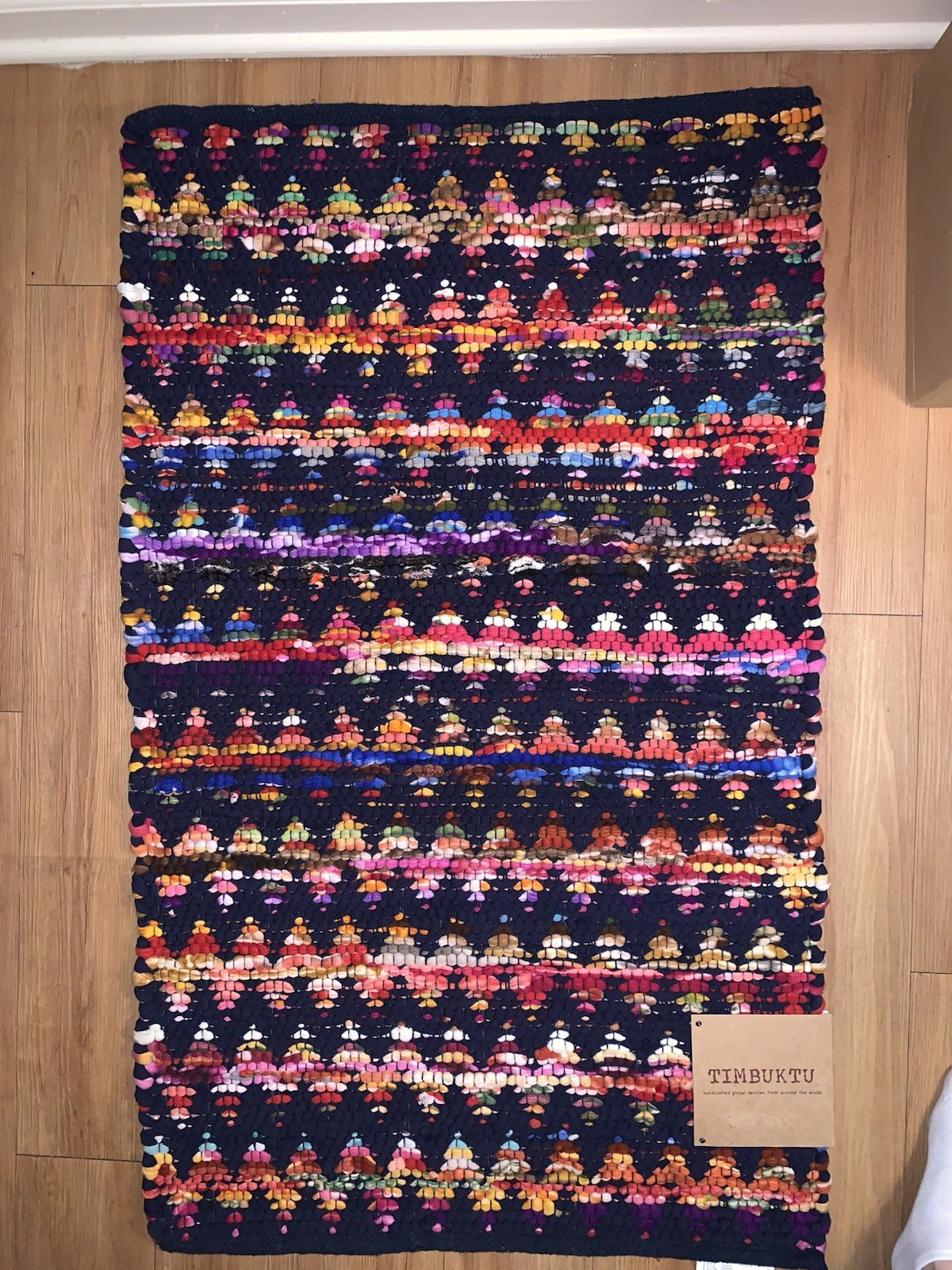 Timbuktu Accent Rug 65% Cotton Navy Multi 27” By 45” New With Tags gallery