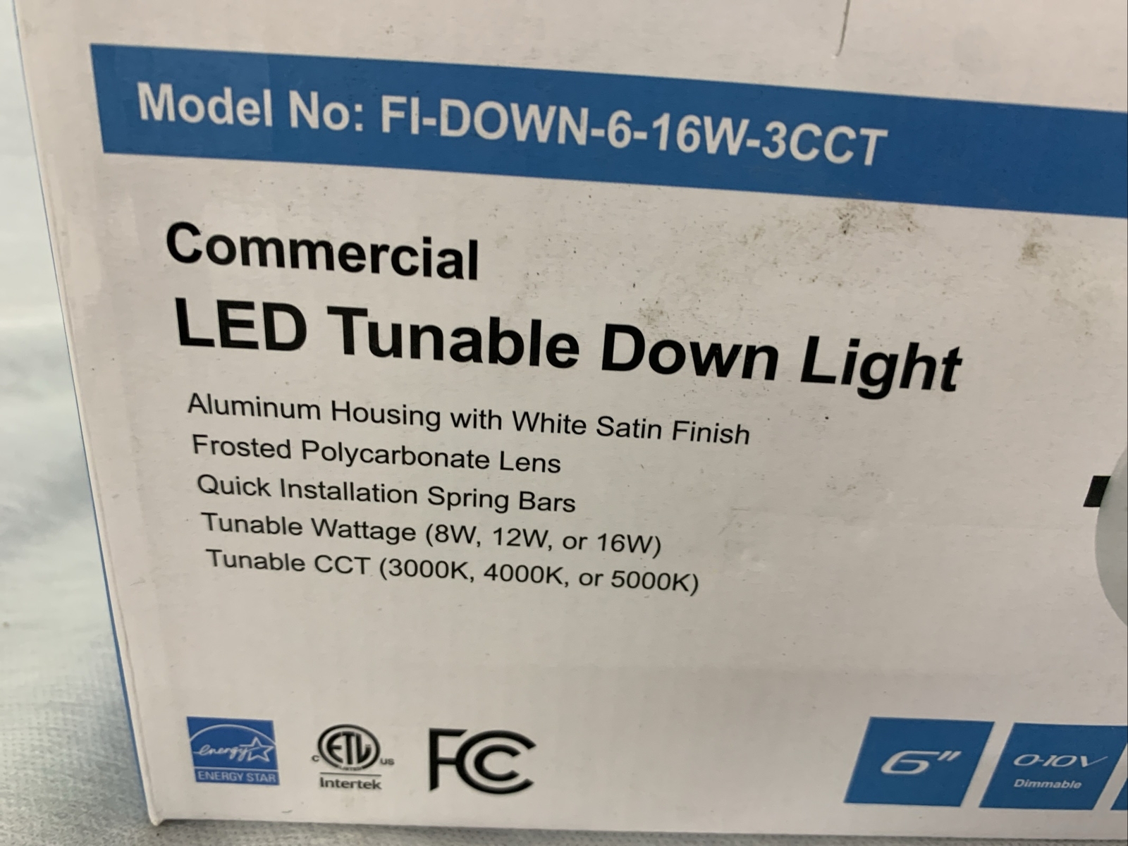 2- Falkor LED Commercial Tunable Down Lights 6” FI-DOWN-6-16W-3CCT gallery