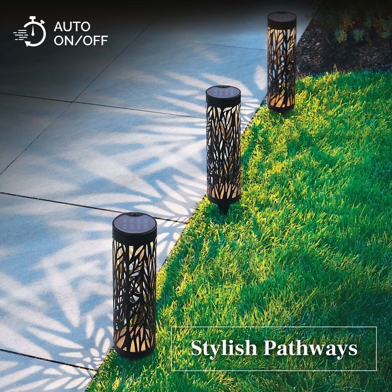 Bell + Howell Solar Powered Integrated LED Landscape Pathway Bollard Lights 4 Pk gallery