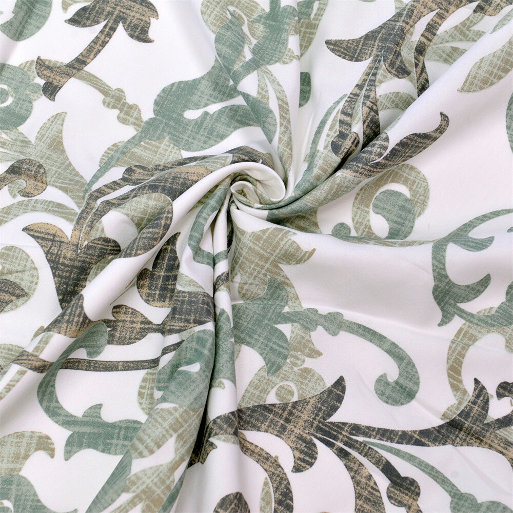 2 Piece Printed Ravello Scroll Curtain Set, Brown Aqua, Each Panel 60" x 96" gallery