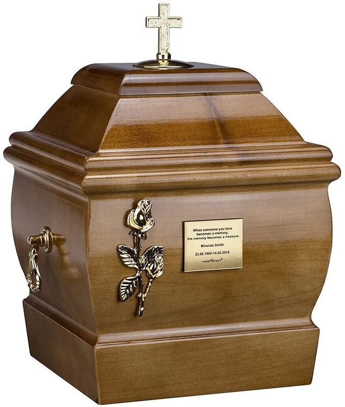 Solid Wood Casket Funeral Ashes Urn for Adult Cremation Urn Memorial gallery