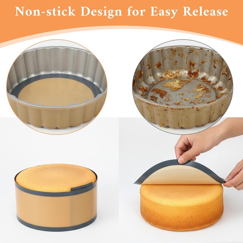 4 Set Silicone Baking Mat Springform Pan 4/7/9/10 Inch Prevent Cake From gallery