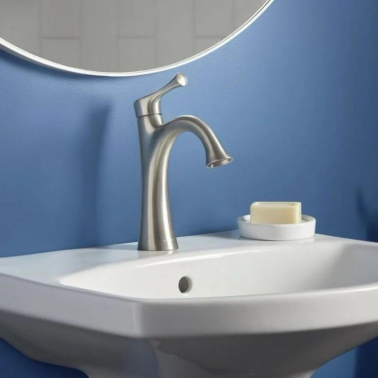 Kohler Transitional Single-Control Bathroom Faucet Vibrant Brushed Nickel Finish gallery