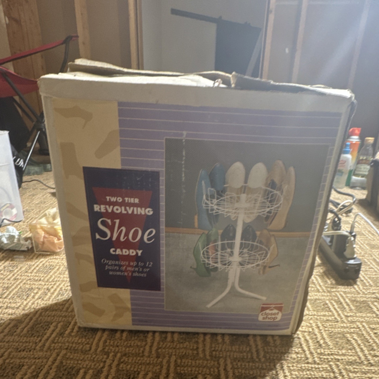Rotating Shoe Rack 2 Tier Revolving Shoe Organizer Space Saving Closet gallery