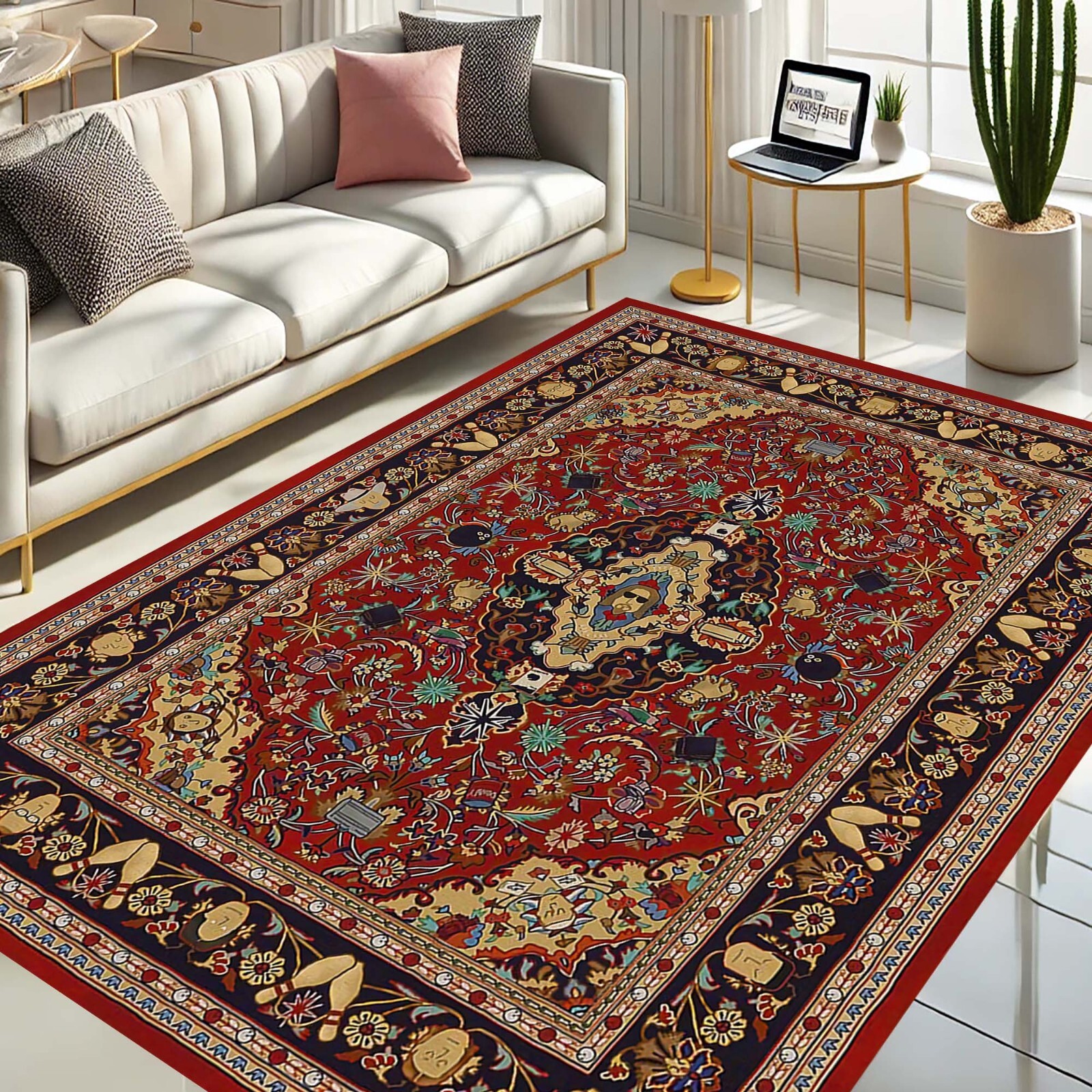 Big Lebowski Rug, Dude Abides Carpet, Movie-Inspired Decor, Cult Classic Home gallery